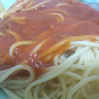 簡単にトマト缶でミートスパゲティが作れました☆美味しかったです☆